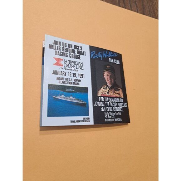 1990 Rusty Wallace MGD NASCAR Schedule Foldout Miller Beer Promo Racing Cruise - Picture 2 of 6